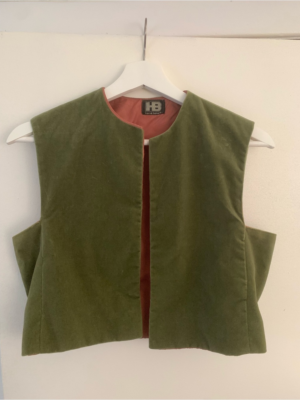 Vintage Harvé Bernard Velour Cropped Vest